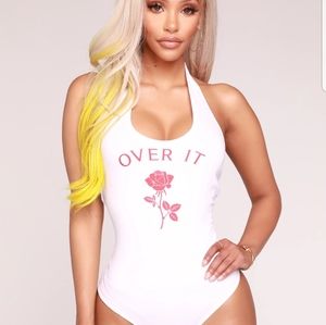 Fashion Nova OVER IT Halter Bodysuit